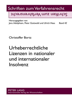 cover image of Urheberrechtliche Lizenzen in nationaler und internationaler Insolvenz